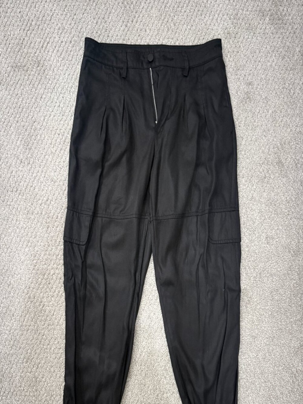 NWOT AllSaints Val Coated Cargo Joggers Black US 6